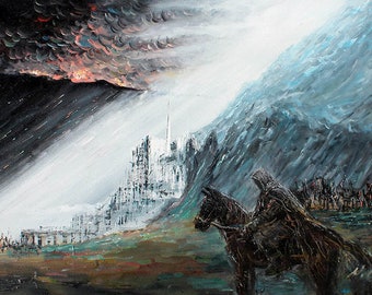 The Lord of the Rings Nazgûl attack Minas Tirith - LOTR Canvas - LOTR Gift