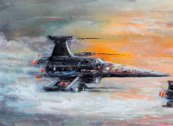 X-wings Landscape Wall Art Print & Handmade Oil Painting - Etsy