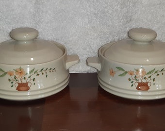 4x Countryside stoneware collection  Individual casserole pots with lids