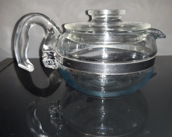 Pyrex flameware 6 cup glass teapot stovetop to table