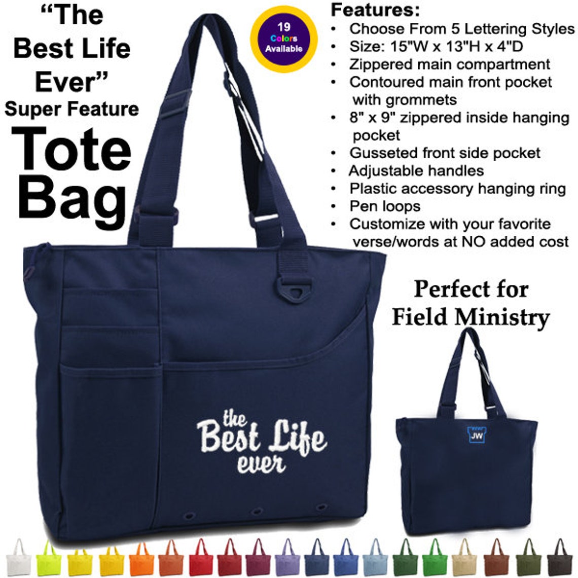 The Best Life Ever Tote Bag Jehovah's Witness JW Org Etsy