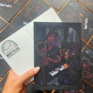 Mini impressão de Greenhouse Melodies | Arte de fantasia gótica | Cartão postal original 5x7 | Decoração de casa D&D | Decoração de parede | Papelaria TTRPG