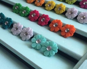 Felt Flower Studs