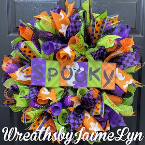 Spooky wreath, Ghost Wreath, Halloween wreath,