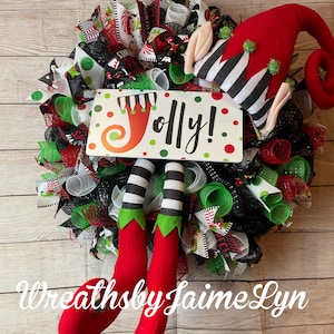 Jolly Elf Wreath, Christmas Elf Wreath