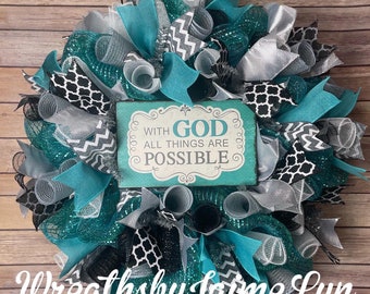 With God all things are Possible Wreath, Christian Wreath