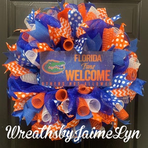 Florida Gators Wreath, College football wreath, Florida Gators football