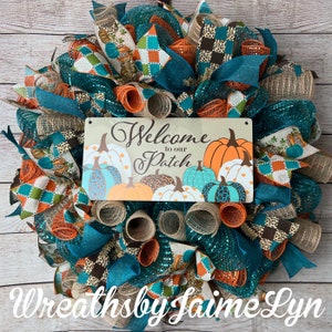 Fall pumpkin wreath, leopard pumpkin wreath, leopard fall wreath