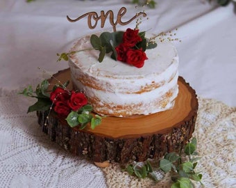 Eerste verjaardag ONE-taarttopper | Lasergesneden hout | Moderne kalligrafie | Decoratie eerste verjaardag | Houten taarttopper | Unieke taarttopper