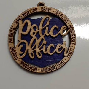 Police Badge Christmas ornament For Christmas tree decor gift for Law Officer