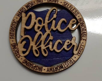 Politiebadge kerstornament Voor kerstboomdecoratie cadeau voor officier van justitie