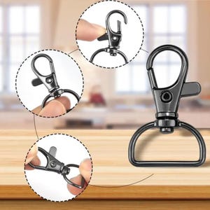 Karabinerhaken mit D-Ringen, Karabinerhaken für Schlüsselbänder, Karabinerhaken, Karabinerhaken für Schlüsselringe, Basteln, Nähen. 5tlg