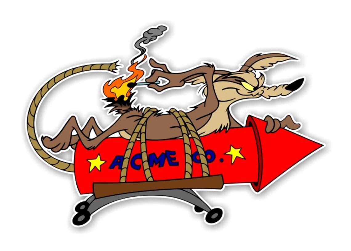 Wile E Coyote ACME Rocket LARGE Precision Cut Decal / Sticker image 1
