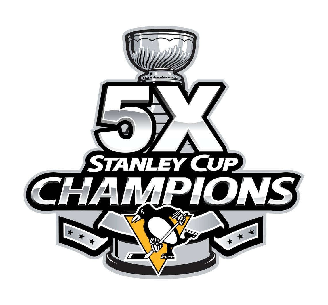 Pittsburgh Penguins 5 Times Stanley Cup Champions Decal / | Etsy