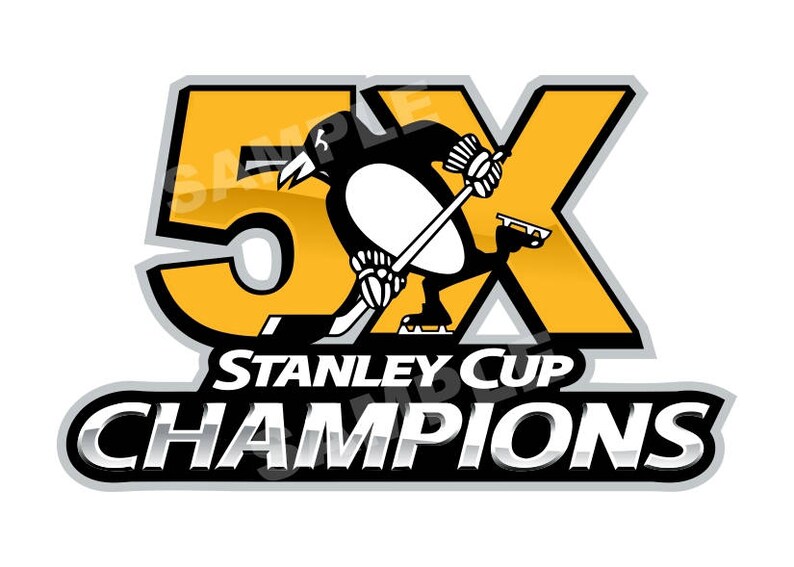 Pittsburgh Penguins 5 Times Stanley Cup Champions Decal / Etsy