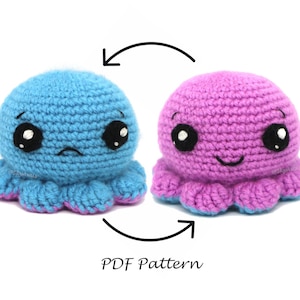 Reversible Octopus PDF crochet pattern| Flippy the octopus amigurumi