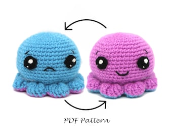 Reversible Octopus PDF crochet pattern| Flippy the octopus amigurumi