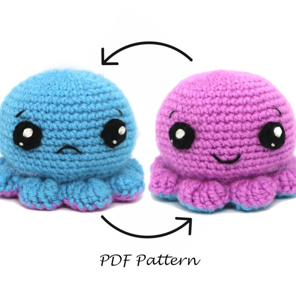 Wende Octopus PDF Häkelanleitung| Flippy der Oktopus Amigurumi