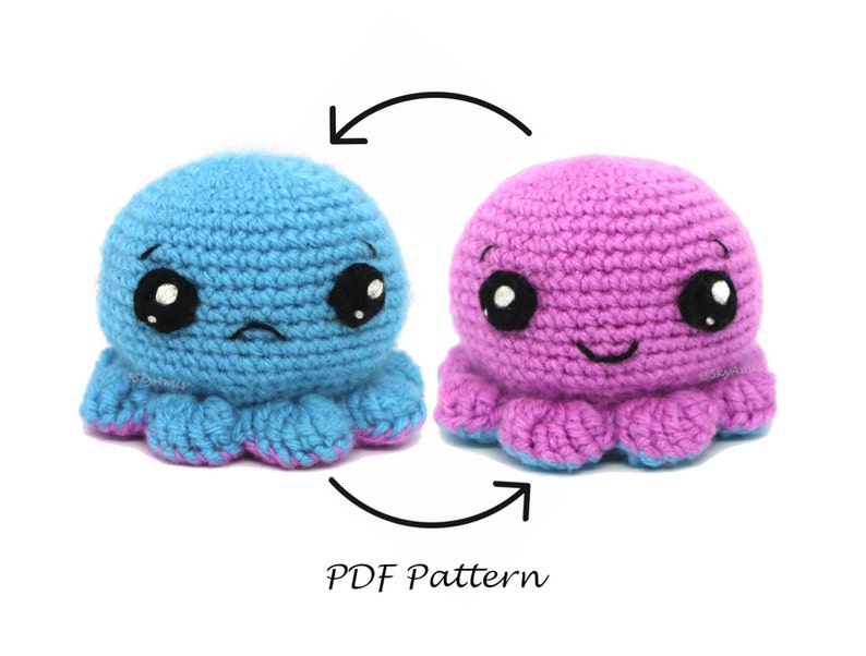 DIGITAL ITEM: Reversible Octopus PDF Crochet Pattern Flippy - Etsy