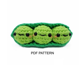 Amigurumi Pea Pod PDF Pattern | Crochet Pea Pattern | Peas In A Pod Pattern | Crochet Toy Pattern | Cute crochet gift |