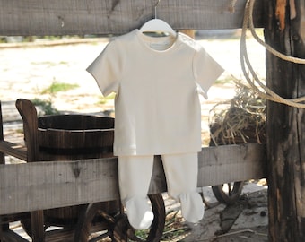 Organic Baby T-Shirt, Natural Cotton Basic Unisex Baby T-Shirt, Natural Baby Clothing, Gift Organic Baby T-Shirt (GOTS Certified)