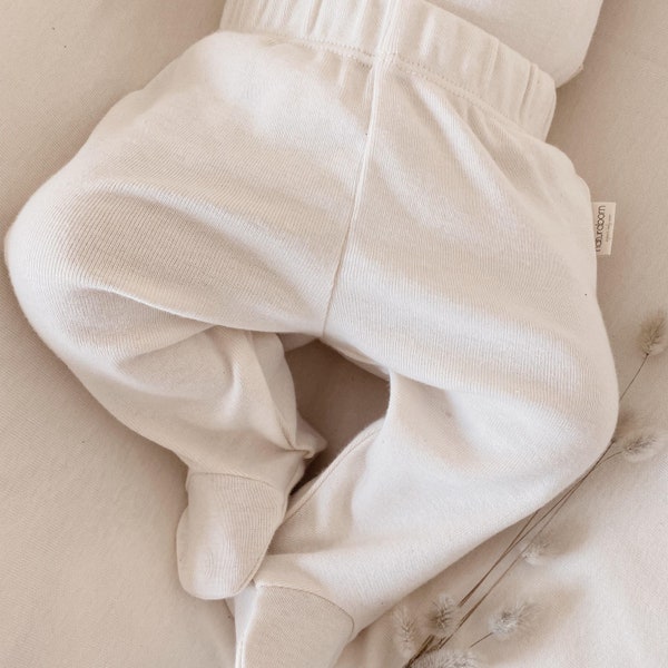 Pantalones orgánicos con pies para bebés, ropa de bebé, pantalones para bebés, ropa de bebé de algodón, ropa de bebé de algodón orgánico de regalo, certificado GOTS de Naturaborn