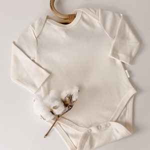 Organic Long Sleeve Baby Bodysuit, Naturaborn GOTS Certified Organic Cotton Bodysuits Long Sleeve Baby Rompers, Baby Boy Shower, Baby Outfit