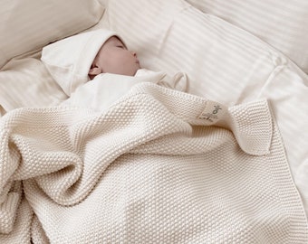 Organic Baby Tricot Blanket made from 100% Combed Organic Aegean Turkish Cotton, Wrap your Little One in Pure Comfort, GOTSCertified Blanket