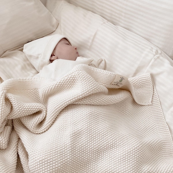Organic Baby Tricot Blanket made from 100% Combed Organic Aegean Turkish Cotton, Wrap your Little One in Pure Comfort, GOTSCertified Blanket