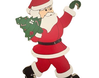 Vintage 90er Ersatz Weihnachtsmann Weihnachten Urlaub Leiter Kletterer aus Holz Baum Xmas
