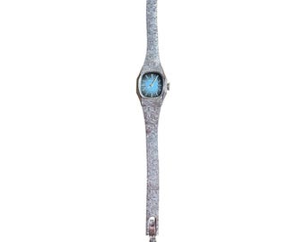 Vintage Damen Majestimes 17 Jewels elektronisch mal Armbanduhr Silber