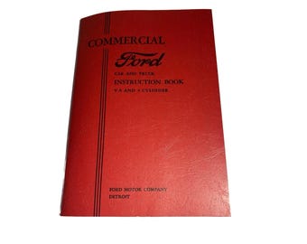 1933 Ford Commerical Car & Pick-up Truck V8 4 Zylinder Bedienungsanleitung Original