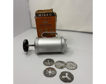 VTG 1950 Mirro Aluminium Zifferblatt Kurbel LARGE Cookie Press w / 5 Discs