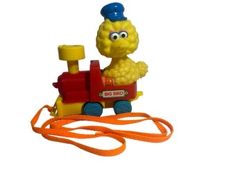 Sesame Street Big Bird's Wind up Train Vintage 1990's Illco