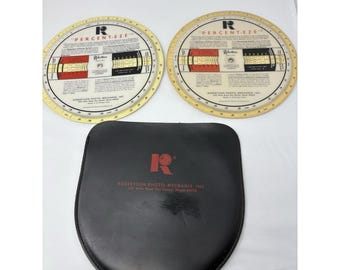 2 Vintage Robertson Photo Mechanix Percent-Eze Zirkelrechner (1967) Fall