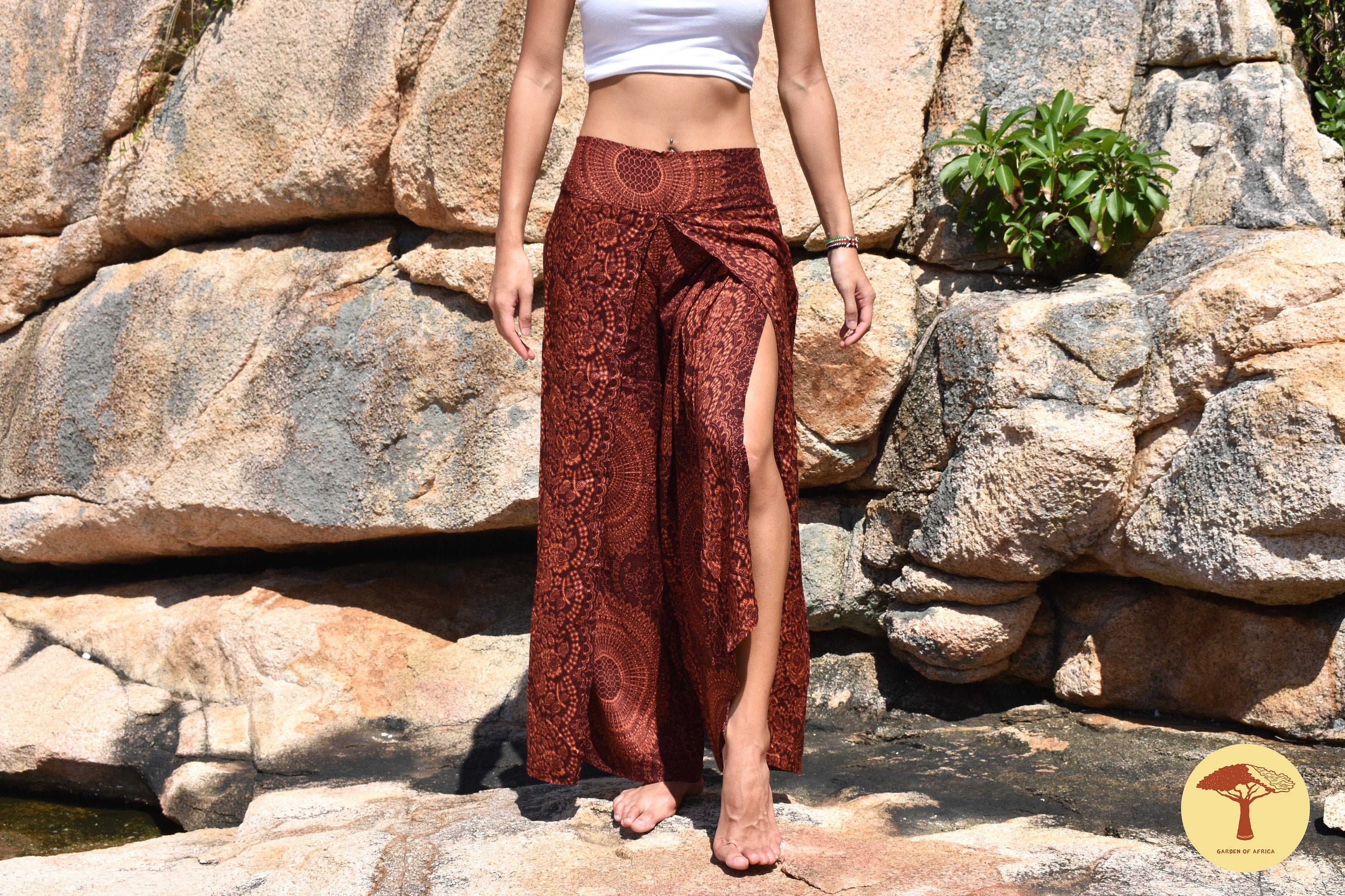 Wide Legs Slit Pants -  Canada