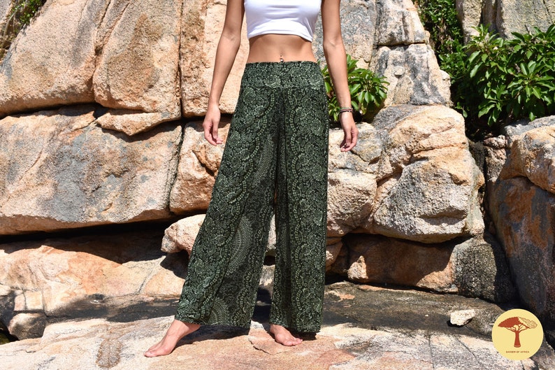 Slit Pants Boho Wide Leg Wrap Palazzo Harem African Beach Clothing Thailand Trousers Mandala Yoga High Waisted Meditation