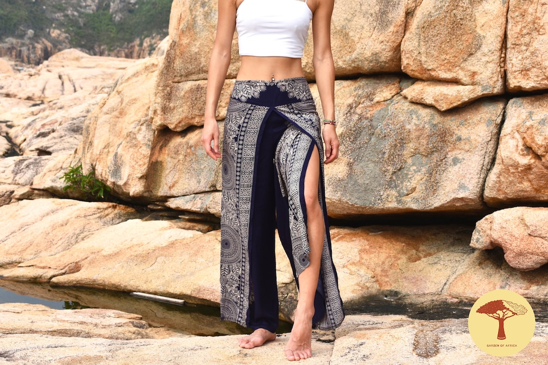 Pantalon fluide fendu Pantalon large portefeuille Pantalon de