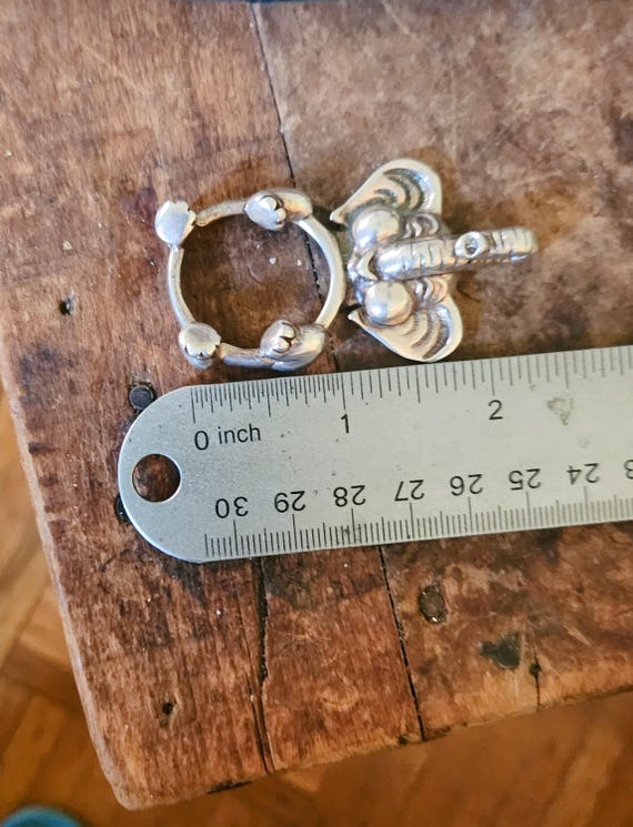 Large Solid Sterling Silver Elephant Pendant pict… - image 9