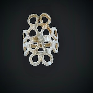 Handmade Heavy Solid Vintage Sterling Silver Ring Openwork scrollwork