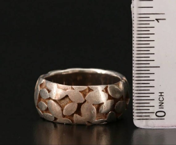 Estate Handmade Heavy Mens womens Cobbled Ring We… - image 3