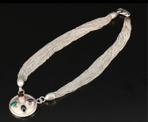 Estate Multistrand  Heavy Italian Sterling Silver… - image 1