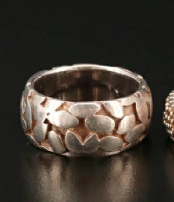 Estate Handmade Heavy Mens womens Cobbled Ring We… - image 4