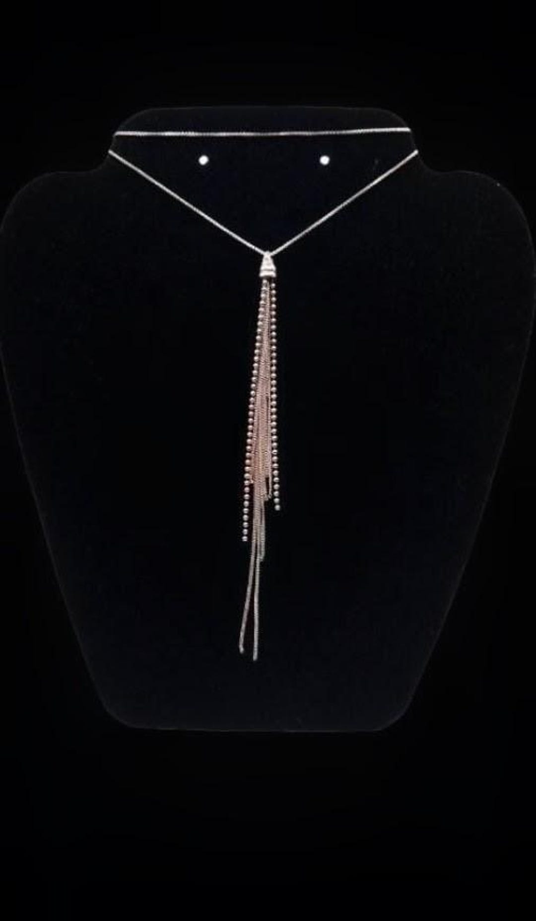 Estate Sterling Silver Tassel Necklace Pendant Italian Chain