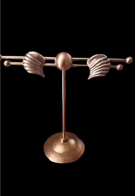 Estate Vintage Solid Sterling Silver Shell Earrin… - image 1