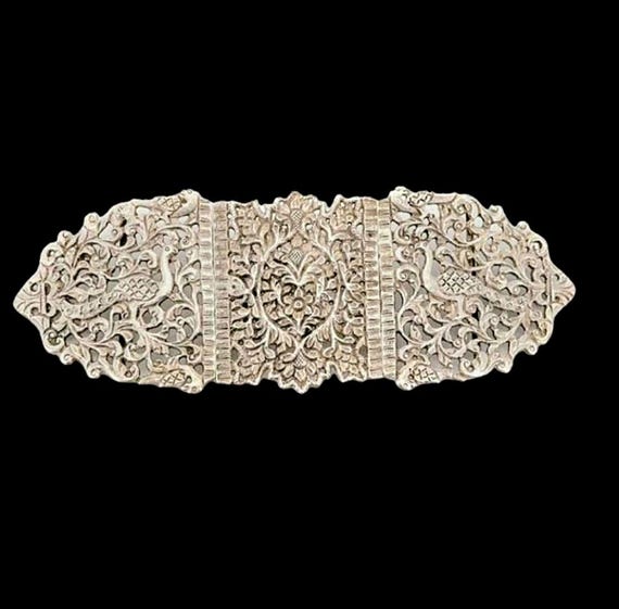 Estate Antique Art Nouveau Large Heavy 800 Silver Belt  display picture 1