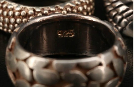 Estate Handmade Heavy Mens womens Cobbled Ring We… - image 5