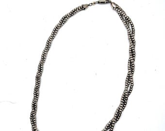 Vintage Italian Sterling Silver Multistrand Necklace, 925 Ball
