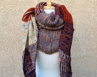 Hand Knit Shawl: Extra Large, Super Soft, Color Harmony Brioche Knit