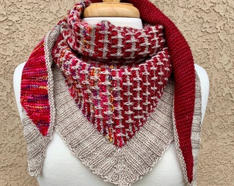 Hand Knit Shawl: Mosaic Knit